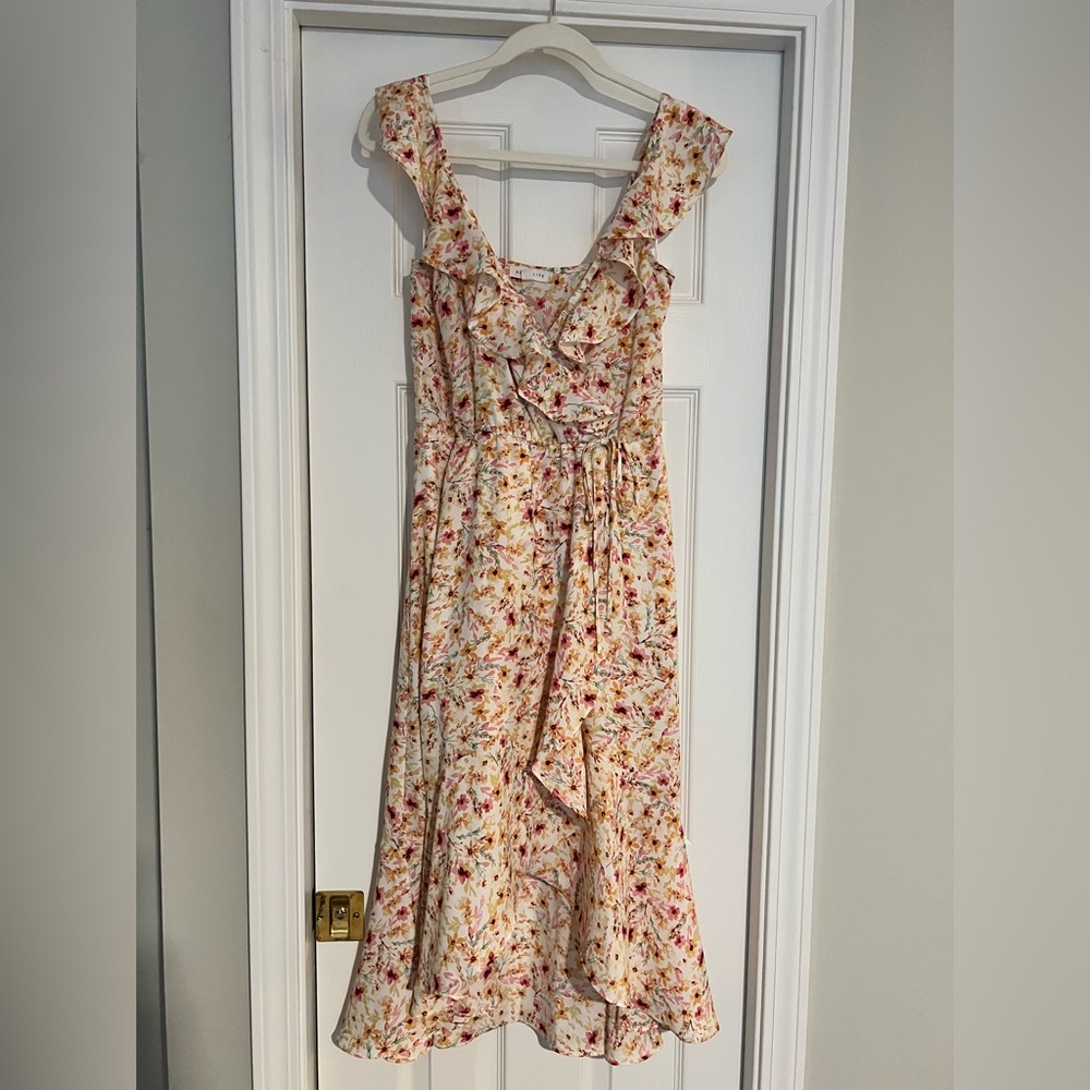 Socialite Vibrant Floral Faux Wrap Sundress